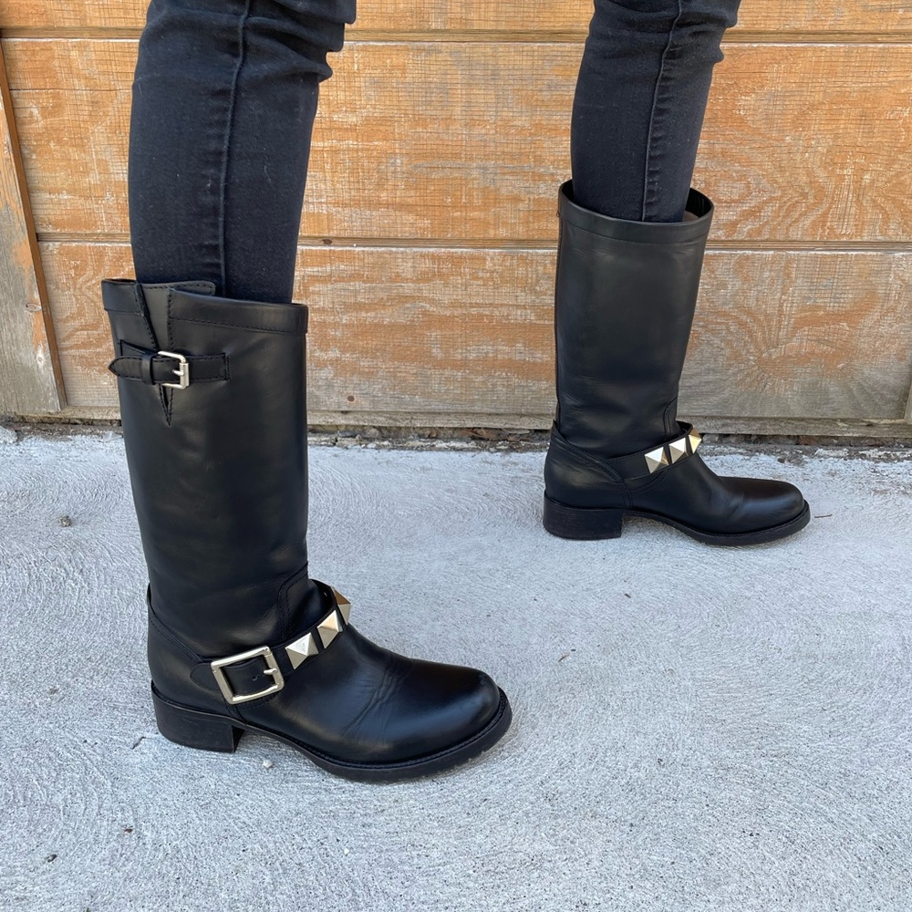 Valentino Rock stud Moto biker boots, size 39 - Picture 3 of 16